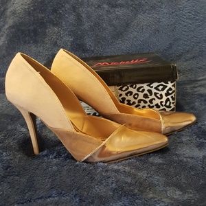 Ann Michell Rose Gold Metallic Suede Heels